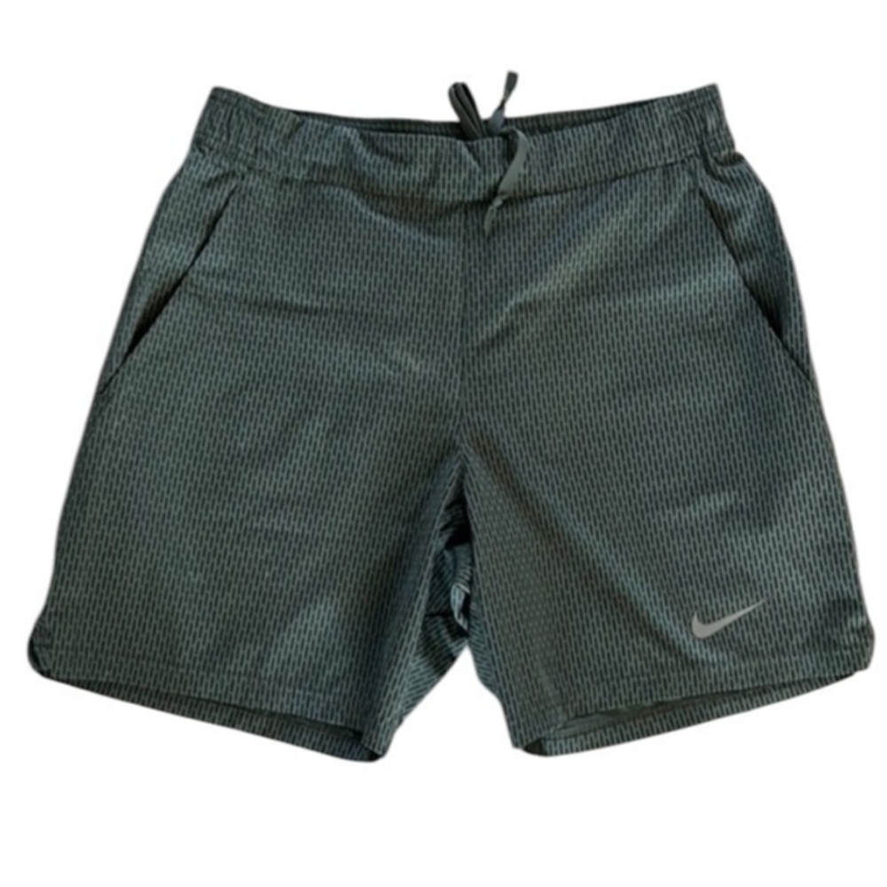 Nike womens green patterned drawstring shorts size medium